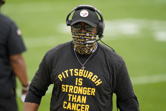 Pittsburgh Steelers head coach Mike Tomlin walks the sideline during the first half of an NFL football game, Sunday, Oct. 11, 2020, in Pittsburgh. (AP Photo/Keith Srakocic)