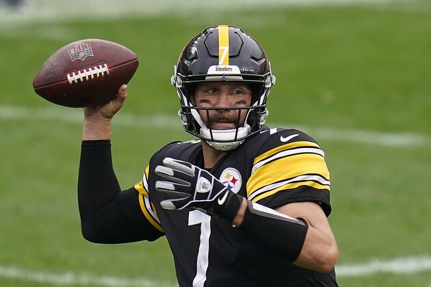 Pittsburgh Steelers quarterback Ben Roethlisberger (7) throws a pass during the second half of an NFL football game, Sunday, Oct. 11, 2020, in Pittsburgh. (AP Photo/Keith Srakocic)