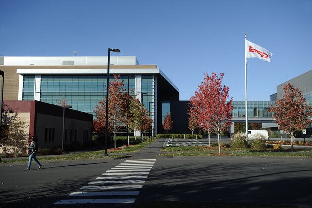 ESPN headquarters, Tuesday, Nov. 3, 2015, in Bristol, Conn. (AP Photo/Jessica Hill)