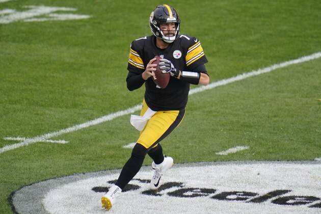 Pittsburgh Steelers quarterback Ben Roethlisberger (7) passes against the Cleveland Browns in the first half of an NFL football game against the Cleveland Browns, Sunday, Oct. 18, 2020, in Pittsburgh. (AP Photo/Gene J. Puskar) Pittsburgh Steelers quarterback Ben Roethlisberger (7) passes against the Cleveland Browns in the first half of an NFL football game against the Cleveland Browns, Sunday, Oct. 18, 2020, in Pittsburgh. (AP Photo/Gene J. Puskar)