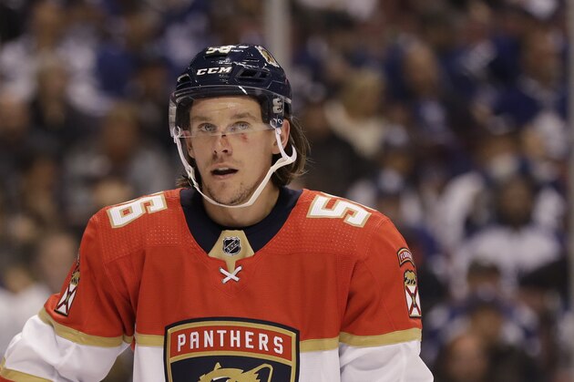 Florida Panthers left wing Erik Haula (56) is shown during the first period of an NHL hockey game against the Toronto Maple Leafs, Thursday, Feb. 27, 2020, in Sunrise, Fla. (AP Photo/Wilfredo Lee) Florida Panthers left wing Erik Haula (56) is shown during the first period of an NHL hockey game against the Toronto Maple Leafs, Thursday, Feb. 27, 2020, in Sunrise, Fla. (AP Photo/Wilfredo Lee)