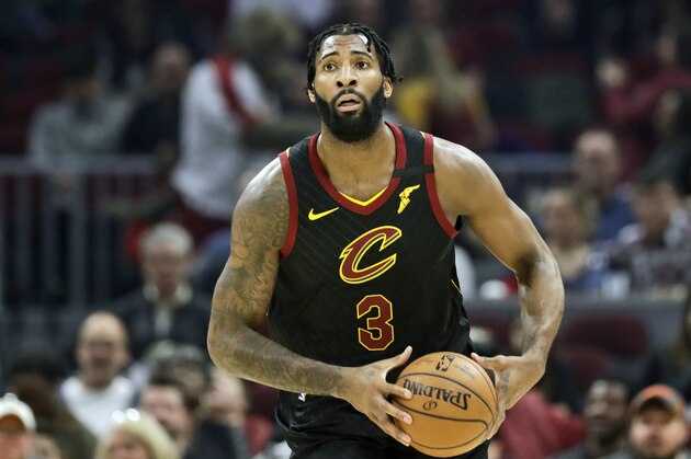 FILE - In this Feb. 12, 2020, file photo, Cleveland Cavaliers' Andre Drummond plays against the Atlanta Hawks in the first half of an NBA basketball gamein Cleveland. General manager Koby Altman wasn't necessarily in the market for another front court player, not with Tristan Thompson, Kevin Love and Larry Nance Jr. already on the roster. But he said the chance to add a player of Drummond's caliber, a versatile, rebounding machine and proven veteran who will make the Cavs' younger players better immediately and perhaps in the future, was too enticing.(AP Photo/Tony Dejak, File) FILE - In this Feb. 12, 2020, file photo, Cleveland Cavaliers' Andre Drummond plays against the Atlanta Hawks in the first half of an NBA basketball gamein Cleveland. General manager Koby Altman wasn't necessarily in the market for another front court player, not with Tristan Thompson, Kevin Love and Larry Nance Jr. already on the roster. But he said the chance to add a player of Drummond's caliber, a versatile, rebounding machine and proven veteran who will make the Cavs' younger players better immediately and perhaps in the future, was too enticing.(AP Photo/Tony Dejak, File)