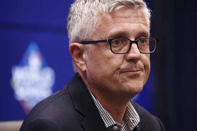 Houston Astros general manager Jeff Luhnow speaks at a news conference Thursday, Oct. 24, 2019, in Washington. The Astros and the Washington Nationals are scheduled to play Game 3 of baseball's World Series on Friday. (AP Photo/Patrick Semansky) Houston Astros general manager Jeff Luhnow speaks at a news conference Thursday, Oct. 24, 2019, in Washington. The Astros and the Washington Nationals are scheduled to play Game 3 of baseball's World Series on Friday. (AP Photo/Patrick Semansky)
