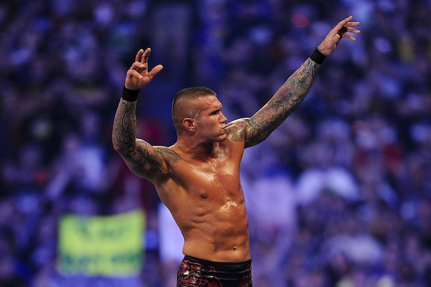FILE- In this Sunday, April 3, 2011 file photo, WWE Superstar Randy Orton celebrates defeating CM Punk (not pictured) during WrestleMania XXVII at the Georgia Dome in Atlanta, Georgia on. World-famous WWE wrestlers such as John Cena, Shaemus and champion Randy Orton are in Saudi Arabia for three days of matches in the capital Riyadh. (Paul Abell/AP Images for WWE, File) FILE- In this Sunday, April 3, 2011 file photo, WWE Superstar Randy Orton celebrates defeating CM Punk (not pictured) during WrestleMania XXVII at the Georgia Dome in Atlanta, Georgia on. World-famous WWE wrestlers such as John Cena, Shaemus and champion Randy Orton are in Saudi Arabia for three days of matches in the capital Riyadh. (Paul Abell/AP Images for WWE, File)