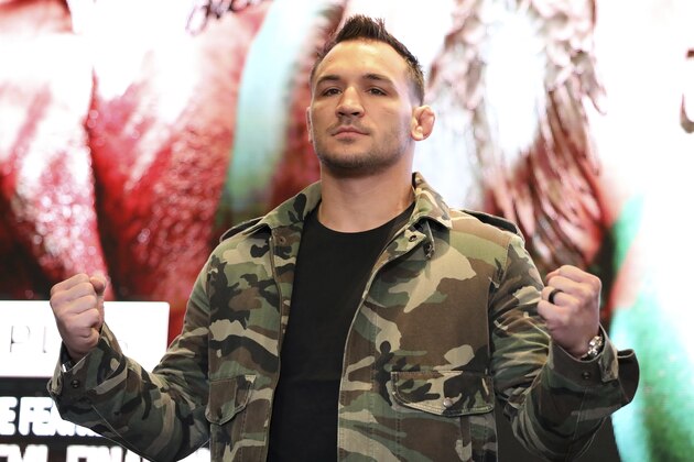 Michael Chandler is seen at a news conference promoting the Bellator Spring & Summer fight cards on Monday, March 9, 2020, in New York City. (AP Photo/Gregory Payan)