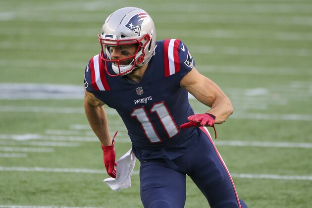 New England Patriots wide receiver Julian Edelman (11) during the first half of an NFL football game against the San Francisco 49ers, Sunday, Oct. 25, 2020, in Foxborough, Mass. (AP Photo/Stew Milne)
