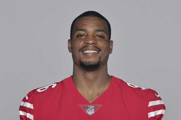 This is a 2020 photo of Dion Jordan of the San Francisco 49ers NFL football team. This image reflects the San Francisco 49ers active roster as of Monday, Aug. 10, 2020 when this image was taken. (AP Photo) This is a 2020 photo of Dion Jordan of the San Francisco 49ers NFL football team. This image reflects the San Francisco 49ers active roster as of Monday, Aug. 10, 2020 when this image was taken. (AP Photo)