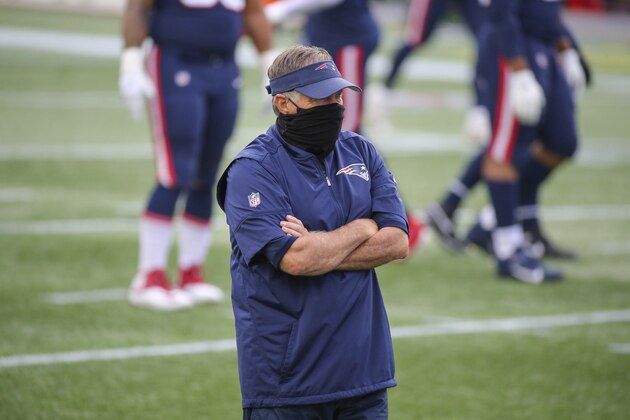 New England Patriots head coach Bill Belichick prior to an NFL football game against the San Francisco 49ers, Sunday, Oct. 25, 2020, in Foxborough, Mass. (AP Photo/Stew Milne)