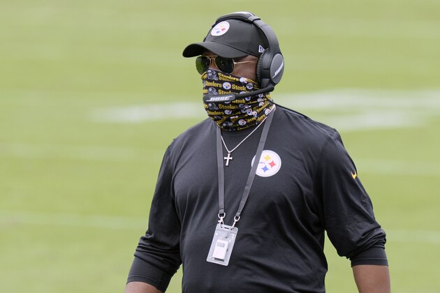 Pittsburgh Steelers head coach Mike Tomlin watches from the sideline in the first half of an NFL football game against the Tennessee Titans Sunday, Oct. 25, 2020, in Nashville, Tenn. (AP Photo/Mark Zaleski) Pittsburgh Steelers head coach Mike Tomlin watches from the sideline in the first half of an NFL football game against the Tennessee Titans Sunday, Oct. 25, 2020, in Nashville, Tenn. (AP Photo/Mark Zaleski)