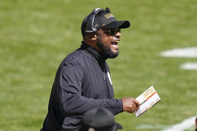 Pittsburgh Steelers head coach Mike Tomlin on the sideline during the first half of an NFL football game against the Denver Broncos, Sunday, Sept. 20, 2020, in Pittsburgh. (AP Photo/Keith Srakocic)