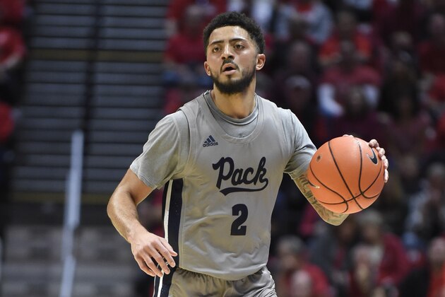 Nevada guard Jalen Harris (2) plays during the second half of an NCAA college basketball game against San Diego State Saturday, Jan. 18, 2020, in San Diego. San Diego State won 68-55. (AP Photo/Denis Poroy)