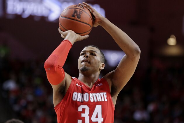 Ohio State's Kaleb Wesson (34) shoots a free-throw during the second half of an NCAA college basketball game against Nebraska in Lincoln, Neb., Thursday, Feb. 27, 2020. (AP Photo/Nati Harnik)