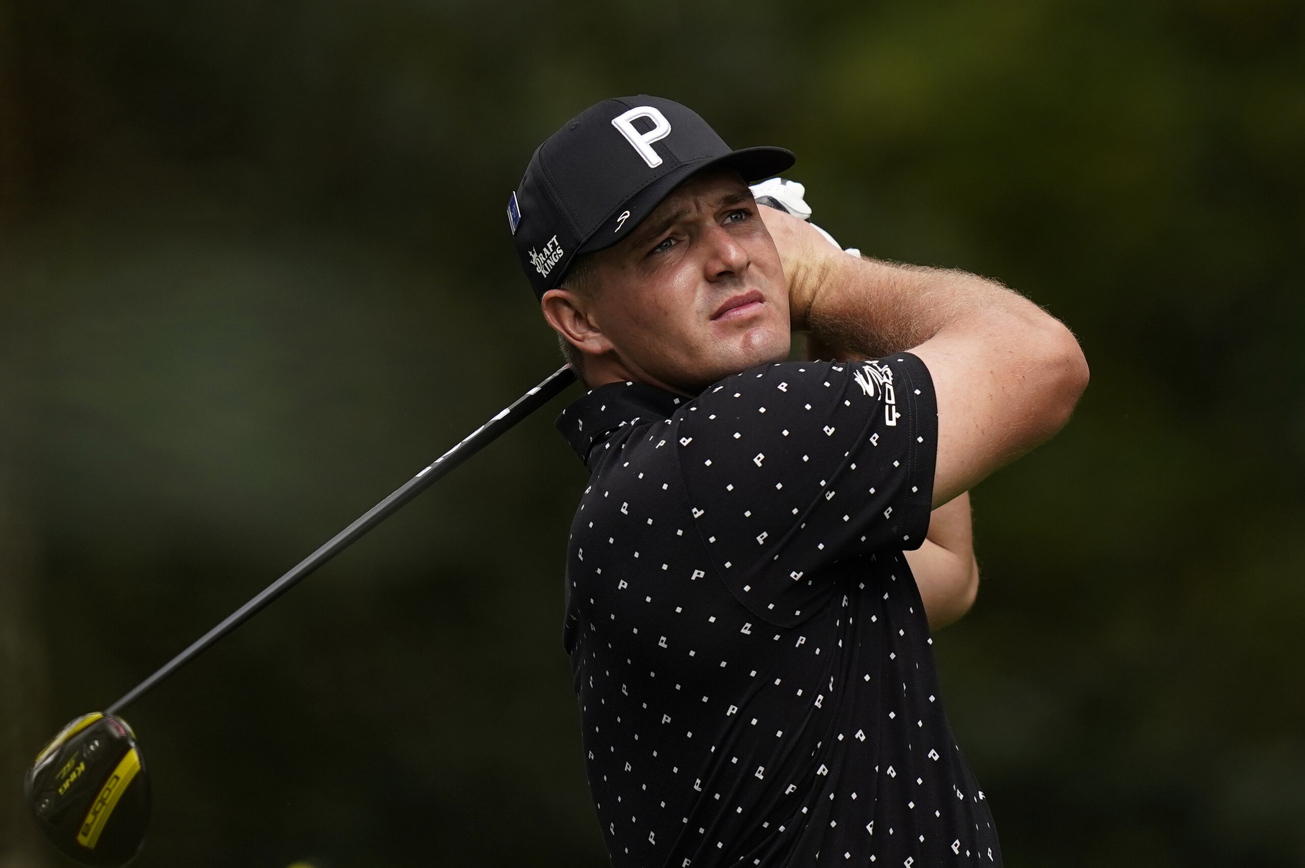 Bryson DeChambeau during a practice round for the Masters golf tournament Tuesday, Nov. 10, 2020, in Augusta, Ga. (AP Photo/David J. Phillip)