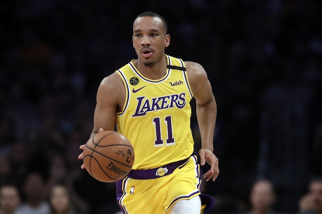 Los Angeles Lakers' Avery Bradley (11) during the first half of an NBA basketball gameagainst the New Orleans Pelicans Tuesday, Feb. 25, 2020, in Los Angeles. (AP Photo/Marcio Jose Sanchez)