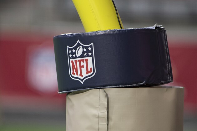 A view of a field goal post pad during an NFL game between the Miami Dolphins and Arizona Cardinals, Sunday, Nov. 8, 2020, in Glendale, Ariz. (AP Photo/Jennifer Stewart)