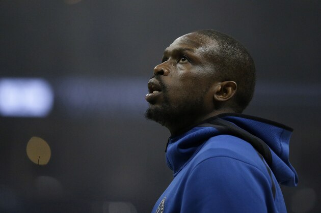 Minnesota Timberwolves' Luol Deng warms up before an NBA basketball game against the Milwaukee Bucks Saturday, Feb. 23, 2019, in Milwaukee. (AP Photo/Aaron Gash)