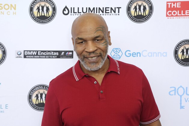 FILE - In this Aug. 2, 2019, file photo, Mike Tyson attends a celebrity golf tournament in Dana Point, Calif. Former heavyweight champion Mike Tyson is set to join the Professional Fighters League and host the new series “Mike Tyson’s New Fight Game: The PFL.