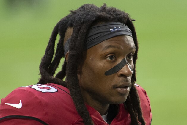 Arizona Cardinals wide receiver DeAndre Hopkins (10) runs off the field during an NFL football game against the Miami Dolphins, Sunday, Nov. 8, 2020, in Glendale, Ariz. (AP Photo/Jennifer Stewart)