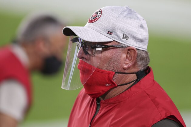 Tampa Bay Buccaneers head coach Bruce Arians during the first half of an NFL football game against the Los Angeles Rams Monday, Nov. 23, 2020, in Tampa, Fla. (AP Photo/Mark LoMoglio)