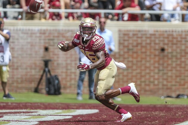Florida State defensive back Asante Samuel Jr. (26) during an NCAA football game on Saturday, Aug. 31, 2019 in Tallahassee, Fla. (AP Photo/Gary McCullough)