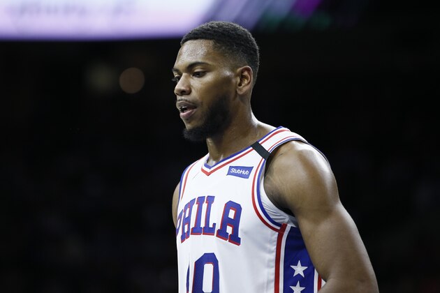 Philadelphia 76ers' Glenn Robinson III plays during an NBA basketball game against the Chicago Bulls, Sunday, Feb. 9, 2020, in Philadelphia. (AP Photo/Matt Slocum)