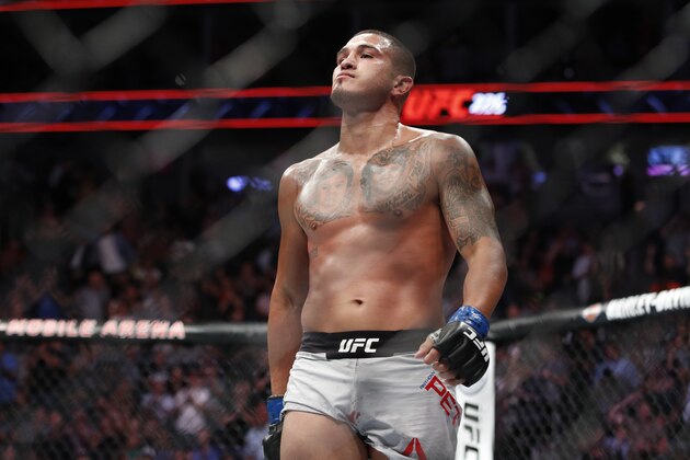 Anthony Pettis celebrates after defeating Michael Chiesa in a lightweight mixed martial arts bout at UFC 226, Saturday, July 7, 2018, in Las Vegas. (AP Photo/John Locher) Anthony Pettis celebrates after defeating Michael Chiesa in a lightweight mixed martial arts bout at UFC 226, Saturday, July 7, 2018, in Las Vegas. (AP Photo/John Locher)