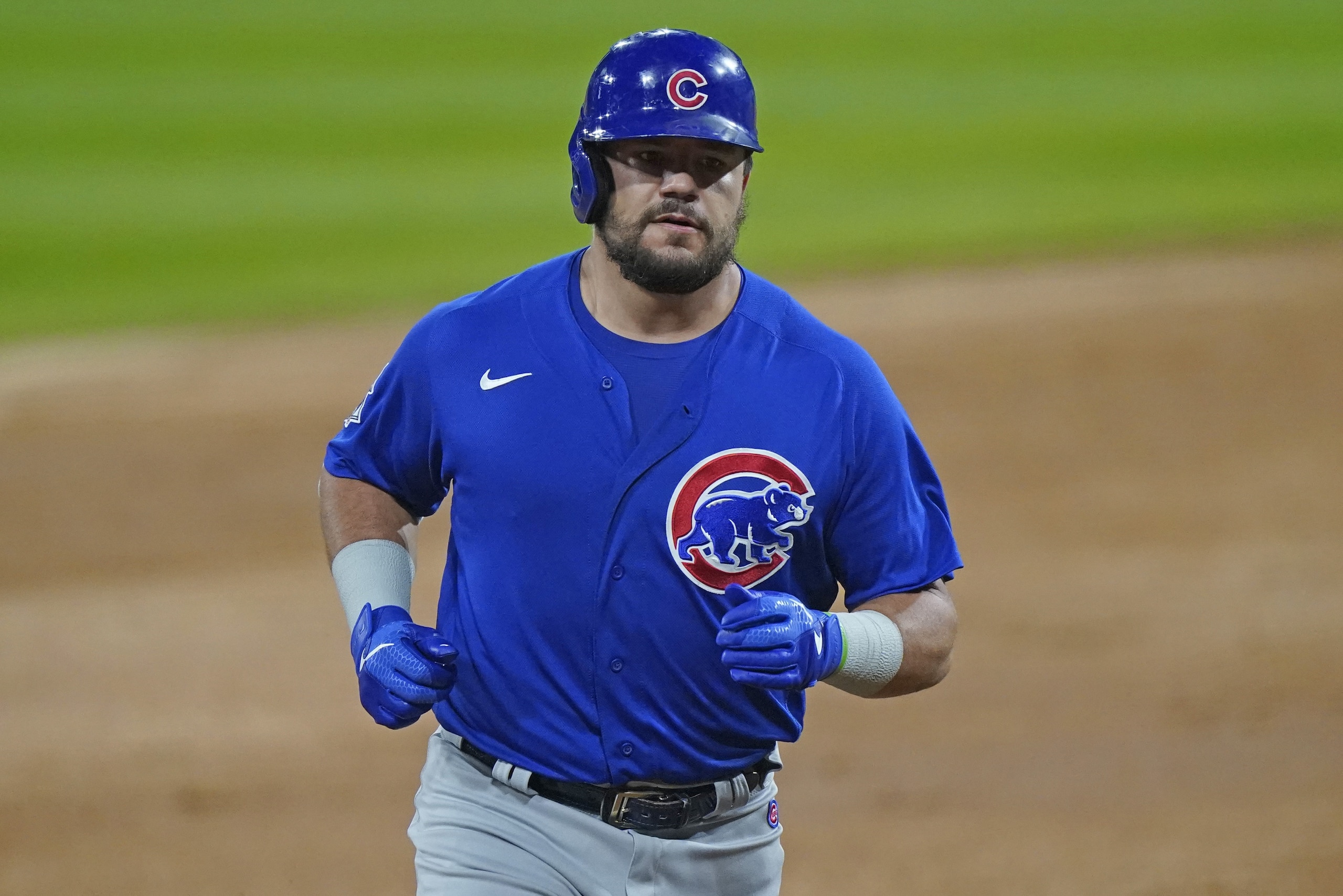 Chicago Cubs' Kyle Schwarber rounds the bases after hitting a solo home run against the Chicago White Sox during the second inning of a baseball game in Chicago, Friday, Sept. 25, 2020. (AP Photo/Nam Y. Huh) Chicago Cubs' Kyle Schwarber rounds the bases after hitting a solo home run against the Chicago White Sox during the second inning of a baseball game in Chicago, Friday, Sept. 25, 2020. (AP Photo/Nam Y. Huh)