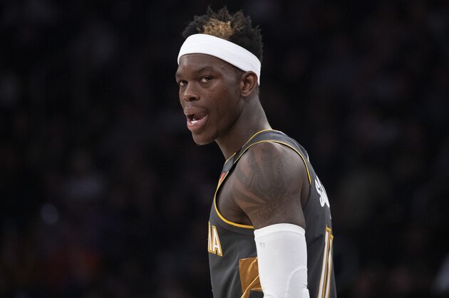 Oklahoma City Thunder guard Dennis Schroder reacts in the first half of an NBA basketball game against the New York Knicks, Friday, March 6, 2020, at Madison Square Garden in New York. (AP Photo/Mary Altaffer)