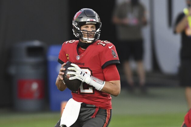 Tampa Bay Buccaneers quarterback Tom Brady (12) during the first half of an NFL football game against the Kansas City Chiefs Sunday, Nov. 29, 2020, in Tampa, Fla. (AP Photo/Jason Behnken)
