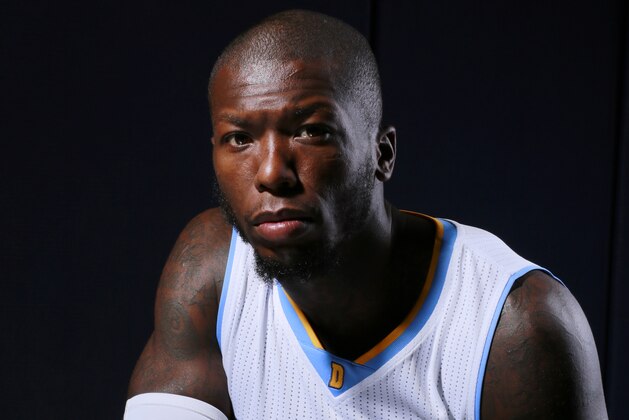 Nate Robinson poses for portrait during Denver Nuggets NBA basketball media day Monday, Sept. 29, 2014, in Denver. (AP Photo/Jack Dempsey)