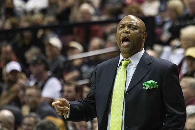 Florida State head coach Leonard Hamilton reacts the first half of an NCAA college basketball game against Notre Dame in Tallahassee, Fla., Saturday, Jan. 25, 2020. (AP Photo/Mark Wallheiser)