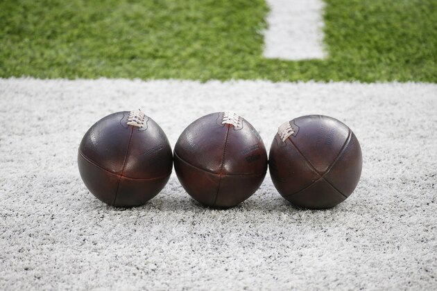 Footballs sit on the field in U.S. Bank Stadium before an NFL football game between the Minnesota Vikings and the Jacksonville Jaguars, Sunday, Dec. 6, 2020, in Minneapolis. (AP Photo/Bruce Kluckhohn) Footballs sit on the field in U.S. Bank Stadium before an NFL football game between the Minnesota Vikings and the Jacksonville Jaguars, Sunday, Dec. 6, 2020, in Minneapolis. (AP Photo/Bruce Kluckhohn)