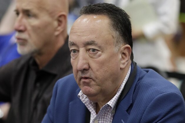 Chicago Bulls general manager Gar Forman attends the NBA draft basketball combine in Chicago, Thursday, May 16, 2019. (AP Photo/Nam Y. Huh)
