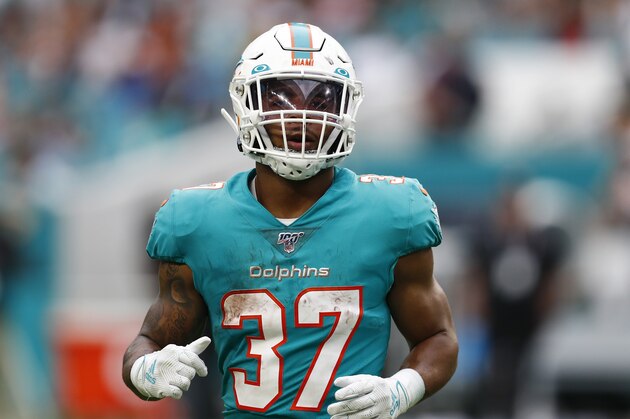 Miami Dolphins running back Myles Gaskin (37) runs, during the second half at an NFL football game Cincinnati Bengals, Sunday, Dec. 22, 2019, in Miami Gardens, Fla. (AP Photo/Brynn Anderson) Miami Dolphins running back Myles Gaskin (37) runs, during the second half at an NFL football game Cincinnati Bengals, Sunday, Dec. 22, 2019, in Miami Gardens, Fla. (AP Photo/Brynn Anderson)