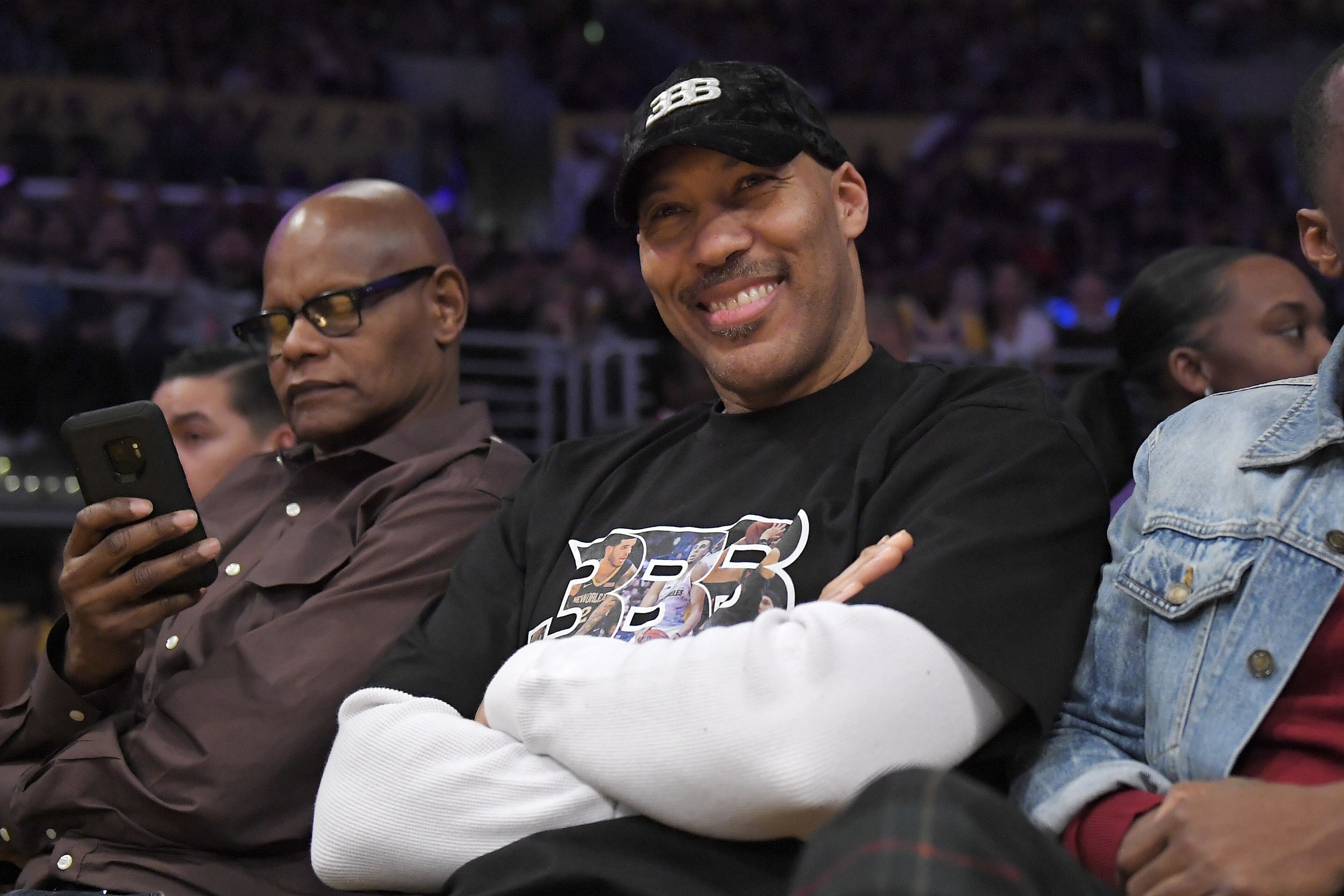 LaVar Ball watches the second half of an NBA basketball game between the Los Angeles Lakers and the New Orleans Pelicans on Friday, Jan. 3, 2020, in Los Angeles. The Lakers won 123-113. (AP Photo/Mark J. Terrill) LaVar Ball watches the second half of an NBA basketball game between the Los Angeles Lakers and the New Orleans Pelicans on Friday, Jan. 3, 2020, in Los Angeles. The Lakers won 123-113. (AP Photo/Mark J. Terrill)