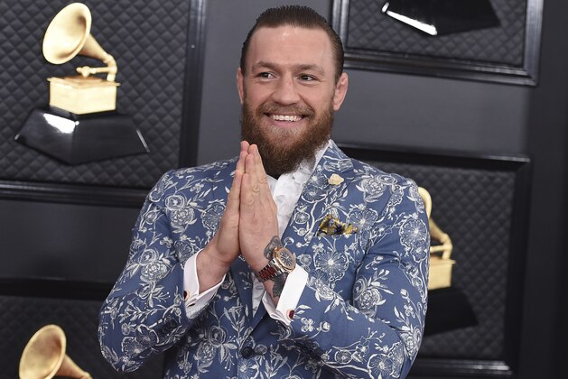 Conor McGregor arrives at the 62nd annual Grammy Awards at the Staples Center on Sunday, Jan. 26, 2020, in Los Angeles. (Photo by Jordan Strauss/Invision/AP)