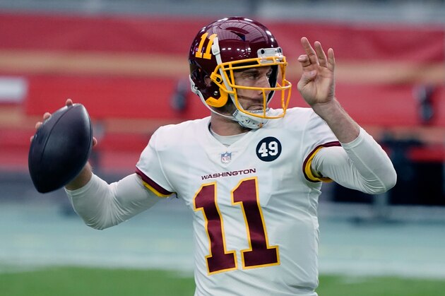 Washington Football Team quarterback Alex Smith (11) against the San Francisco 49ers during the first half of an NFL football game, Sunday, Dec. 13, 2020, in Glendale, Ariz. (AP Photo/Rick Scuteri)