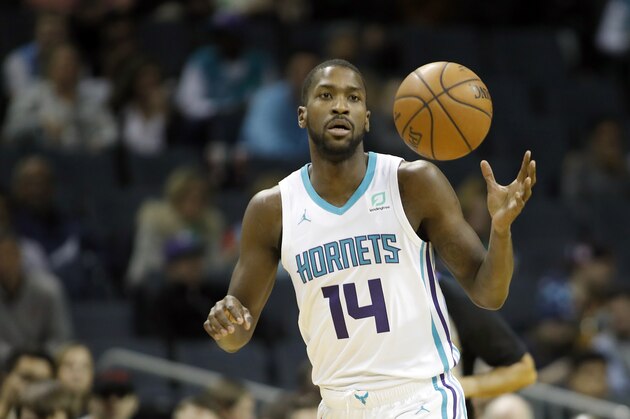 Charlotte Hornets' Michael Kidd-Gilchrist (14) brings the ball up against the Atlanta Hawks during the first half of an NBA basketball game in Charlotte, N.C., Sunday, Dec. 8, 2019. The Hawks won 122-107. (AP Photo/Bob Leverone) Charlotte Hornets' Michael Kidd-Gilchrist (14) brings the ball up against the Atlanta Hawks during the first half of an NBA basketball game in Charlotte, N.C., Sunday, Dec. 8, 2019. The Hawks won 122-107. (AP Photo/Bob Leverone)