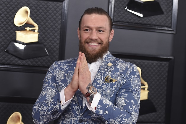 Conor McGregor arrives at the 62nd annual Grammy Awards at the Staples Center on Sunday, Jan. 26, 2020, in Los Angeles. (Photo by Jordan Strauss/Invision/AP)
