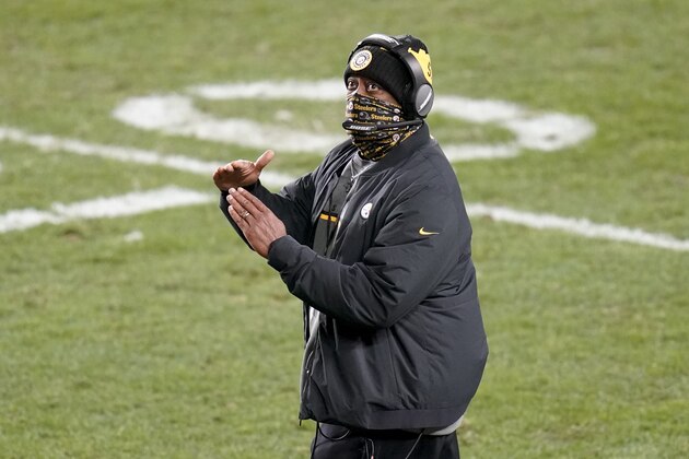 Pittsburgh Steelers head coach Mike Tomlin calls a time out against the Washington Football Team during the first half of an NFL football game, Monday, Dec. 7, 2020, in Pittsburgh. (AP Photo/Keith Srakocic)