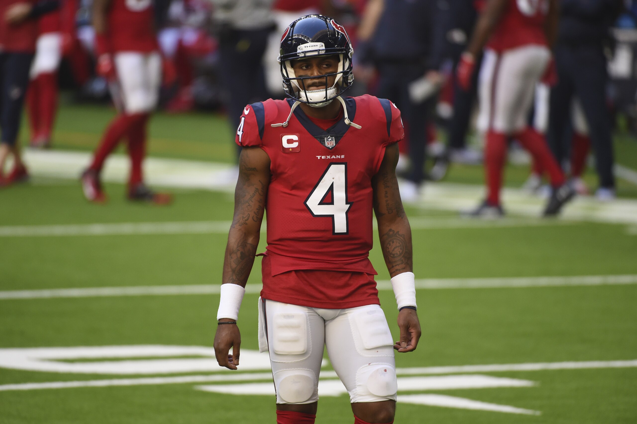 Houston Texans quarterback Deshaun Watson (4) during the second half of an NFL football game against the Indianapolis Colts, Sunday, Dec. 6, 2020, in Houston. (AP Photo/Eric Christian Smith) Houston Texans quarterback Deshaun Watson (4) during the second half of an NFL football game against the Indianapolis Colts, Sunday, Dec. 6, 2020, in Houston. (AP Photo/Eric Christian Smith)