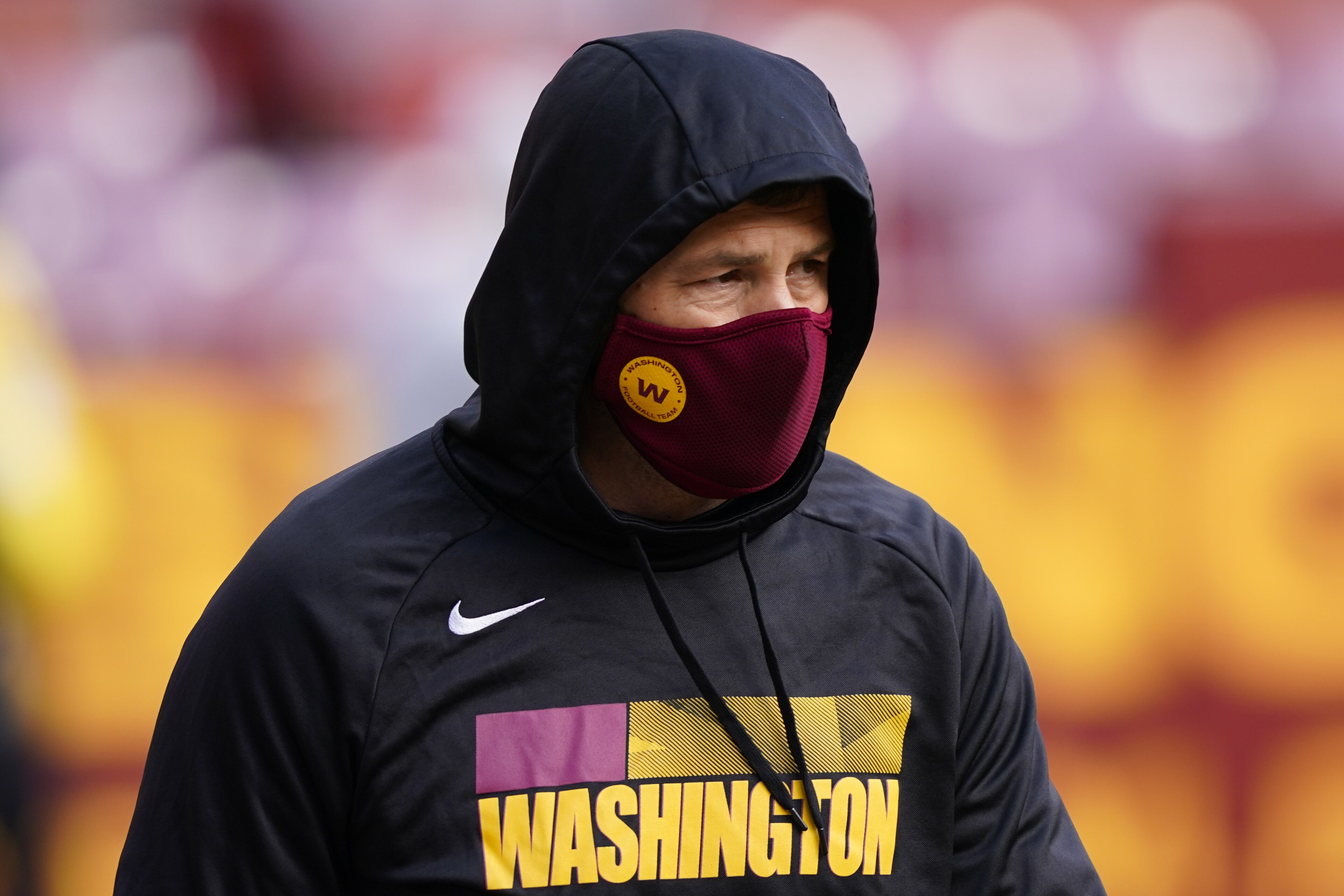 Washington Football Team head coach Ron Rivera walking on the field before the start of an NFL football game against the Seattle Seahawks, Sunday, Dec. 20, 2020, in Landover, Md. (AP Photo/Susan Walsh) Washington Football Team head coach Ron Rivera walking on the field before the start of an NFL football game against the Seattle Seahawks, Sunday, Dec. 20, 2020, in Landover, Md. (AP Photo/Susan Walsh)