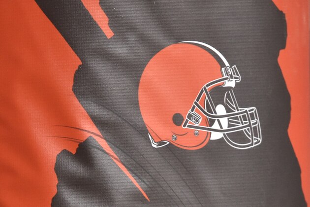 A general view of the Cleveland Browns helmet logo on the padding of a goal post before an NFL football game between the Cleveland Browns and the Baltimore Ravens, Monday, Dec. 14, 2020, in Cleveland. The Ravens won 47-42. (AP Photo/David Richard) A general view of the Cleveland Browns helmet logo on the padding of a goal post before an NFL football game between the Cleveland Browns and the Baltimore Ravens, Monday, Dec. 14, 2020, in Cleveland. The Ravens won 47-42. (AP Photo/David Richard)