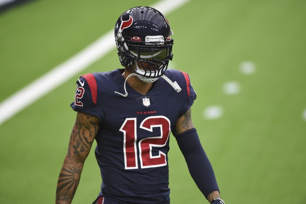 Houston Texans wide receiver Kenny Stills warms up before the start of an NFL football game against the Green Bay Packers Sunday, Oct. 25, 2020, in Houston. (AP Photo/Eric Christian Smith) Houston Texans wide receiver Kenny Stills warms up before the start of an NFL football game against the Green Bay Packers Sunday, Oct. 25, 2020, in Houston. (AP Photo/Eric Christian Smith)