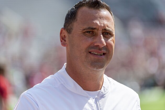 Alabama offensive Coordinator Steve Sarkisian before an NCAA college football game against Mississippi, Saturday, Sept. 28, 2019, in Tuscaloosa, Ala. (AP Photo/Vasha Hunt)