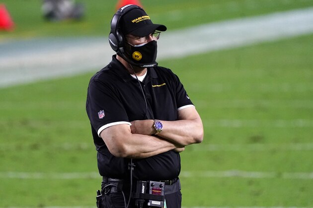 Washington Football Team head coach Ron Rivera during the second half of an NFL football game against the San Francisco 49ers, Sunday, Dec. 13, 2020, in Glendale, Ariz. (AP Photo/Rick Scuteri)