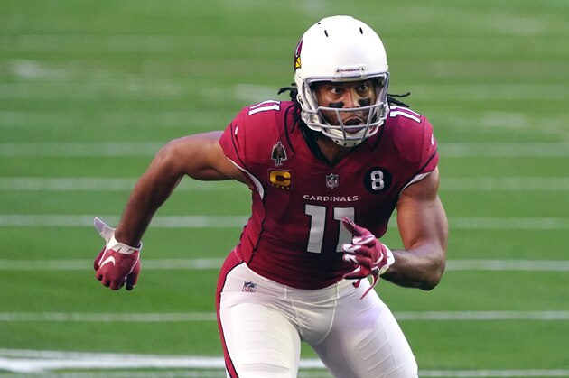Arizona Cardinals wide receiver Larry Fitzgerald (11) during an NFL football game against the San Francisco 49ers, Saturday, Dec. 26, 2020, in Glendale, Ariz. (AP Photo/Rick Scuteri)