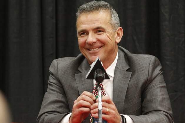 Ohio State NCAA college football head coach Urban Meyer answers questions during a news conference announcing his retirement Tuesday, Dec. 4, 2018, in Columbus, Ohio. (AP Photo/Jay LaPrete)