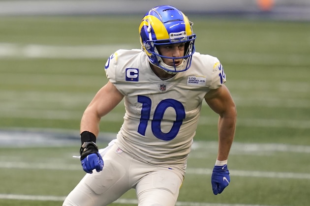Los Angeles Rams wide receiver Cooper Kupp (10) during an NFL football game against the Seattle Seahawks, Sunday, Dec. 27, 2020, in Seattle. (AP Photo/Elaine Thompson)