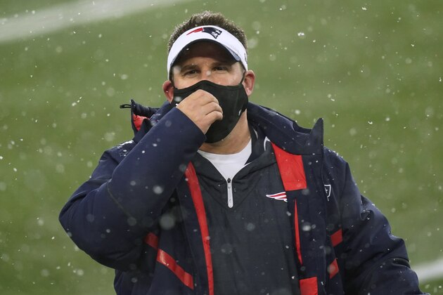 New England Patriots offensive coordinator Josh McDaniels leaves the field after an NFL football game against the New York Jets, Sunday, Jan. 3, 2021, in Foxborough, Mass. (AP Photo/Elise Amendola)